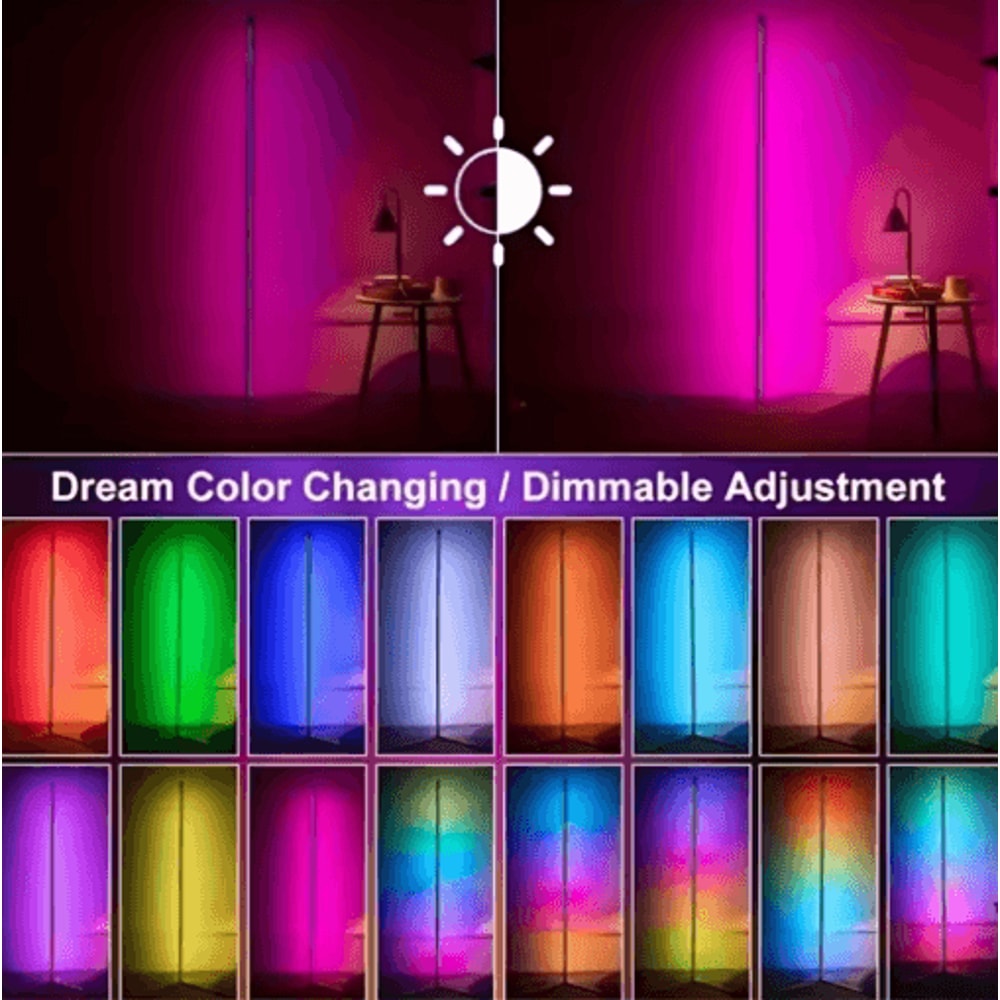 Smart RGB Corner Floor Lamp With Music Sync App Controlled LED Ambient Light 5