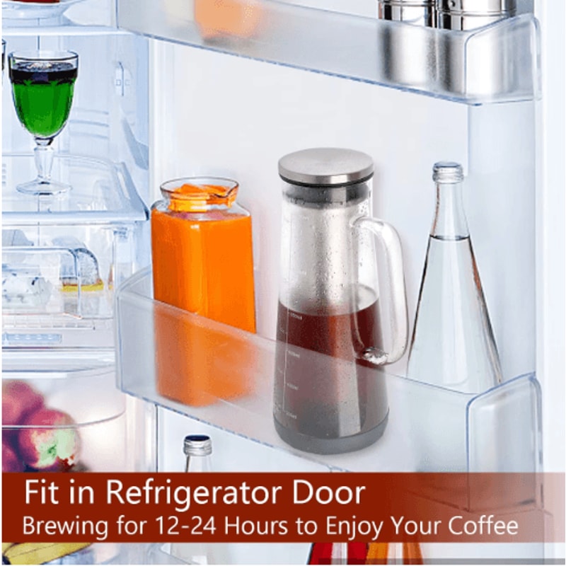 Leeseph Cold Brew Coffee Maker 1L Glass Pitcher With Stainless Steel Filter Tea Infuser 3
