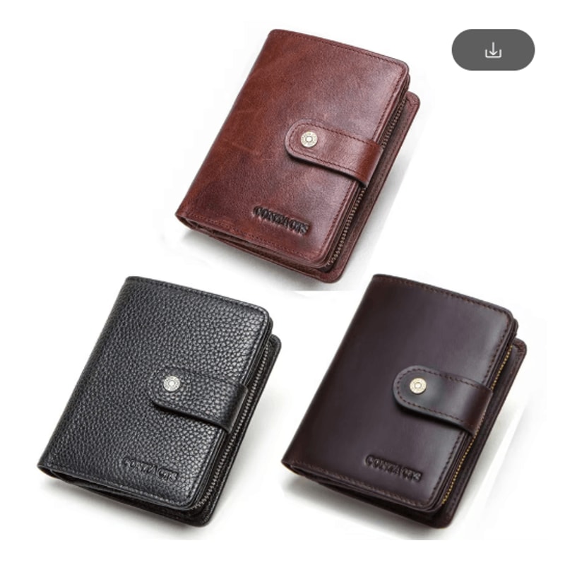 Vintage RFID Leather Wallet For Men Genuine Leather Zip Wallet With Coin Pocket 10