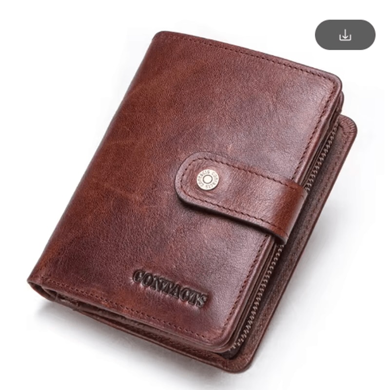 Vintage RFID Leather Wallet For Men Genuine Leather Zip Wallet With Coin Pocket 4