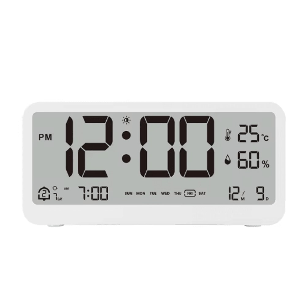 8001 EN Digital Alarm Clock With LED Display Dual Alarm Temperature Humidity Monitor 1