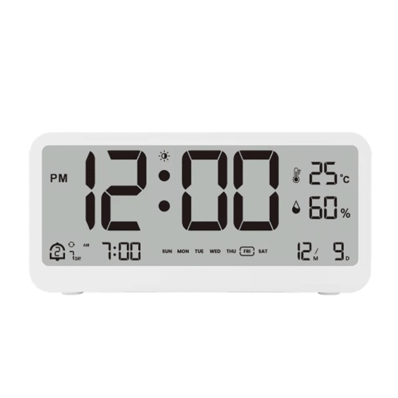 8001 EN Digital Alarm Clock With LED Display Dual Alarm Temperature Humidity Monitor 1