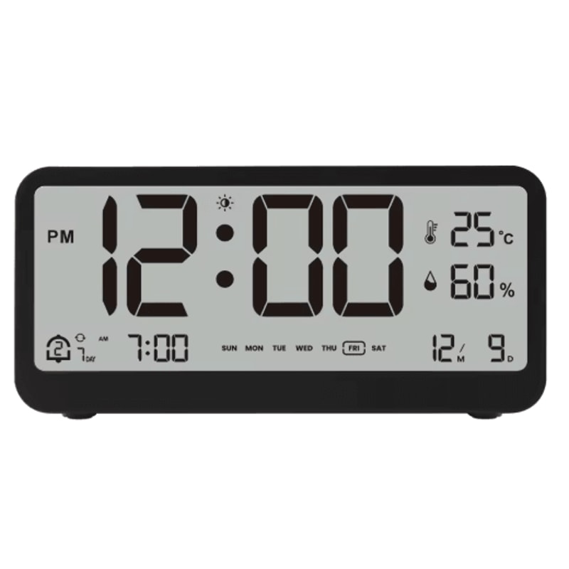 8001 EN Digital Alarm Clock With LED Display Dual Alarm Temperature Humidity Monitor 2