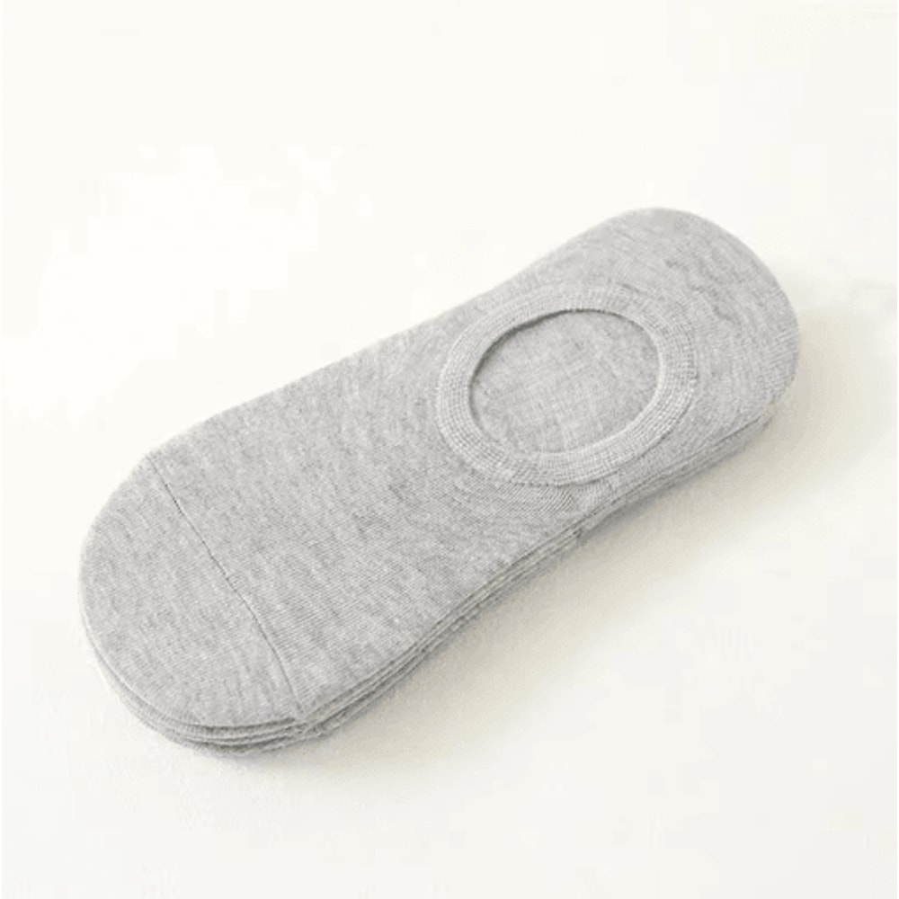 5Pair Set Mens Invisible Socks Cotton No Show Ankle Socks With Silicone Grip 4