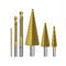 6Piece Step Drill Bit Set Titanium Coated MultiSize Metal Wood Hole Cutter Kit 1