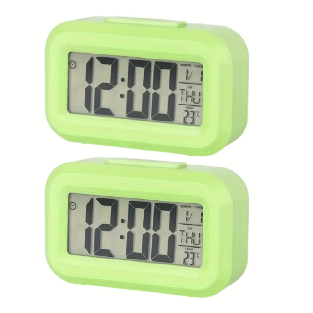Smart Digital Alarm Clock With LCD Display Temperature Calendar LED Backlight 1