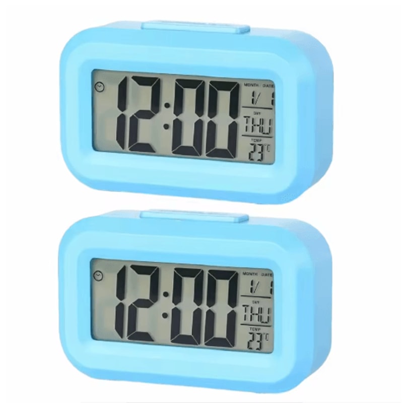 Smart Digital Alarm Clock With LCD Display Temperature Calendar LED Backlight 2