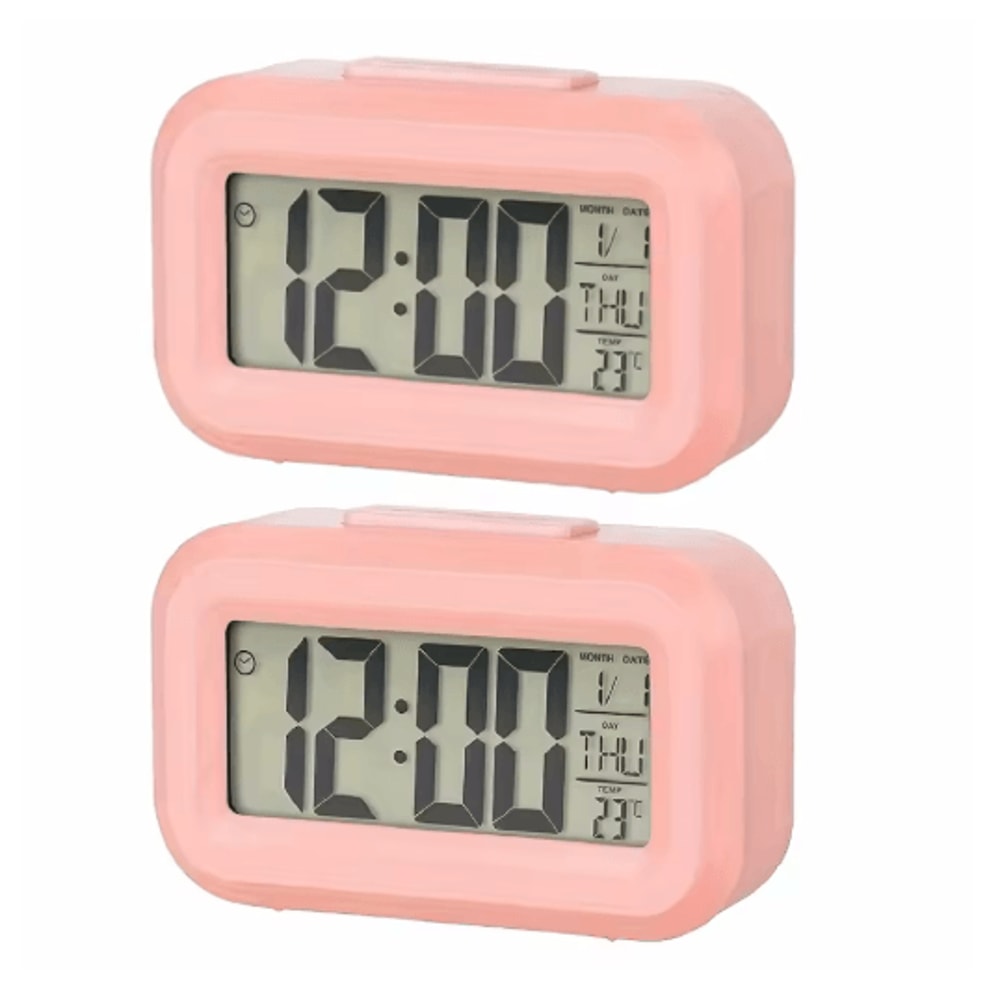 Smart Digital Alarm Clock With LCD Display Temperature Calendar LED Backlight 4
