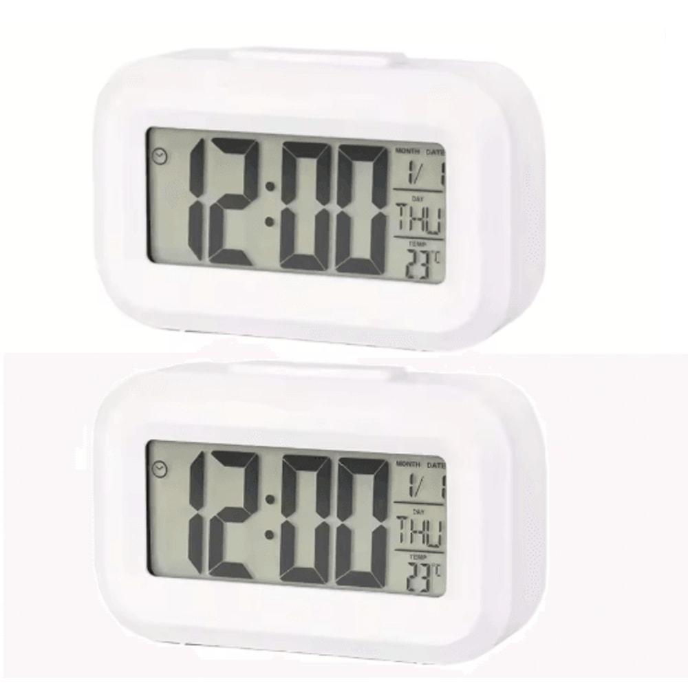 Smart Digital Alarm Clock With LCD Display Temperature Calendar LED Backlight 7