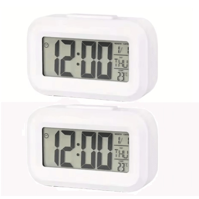Smart Digital Alarm Clock With LCD Display Temperature Calendar LED Backlight 7