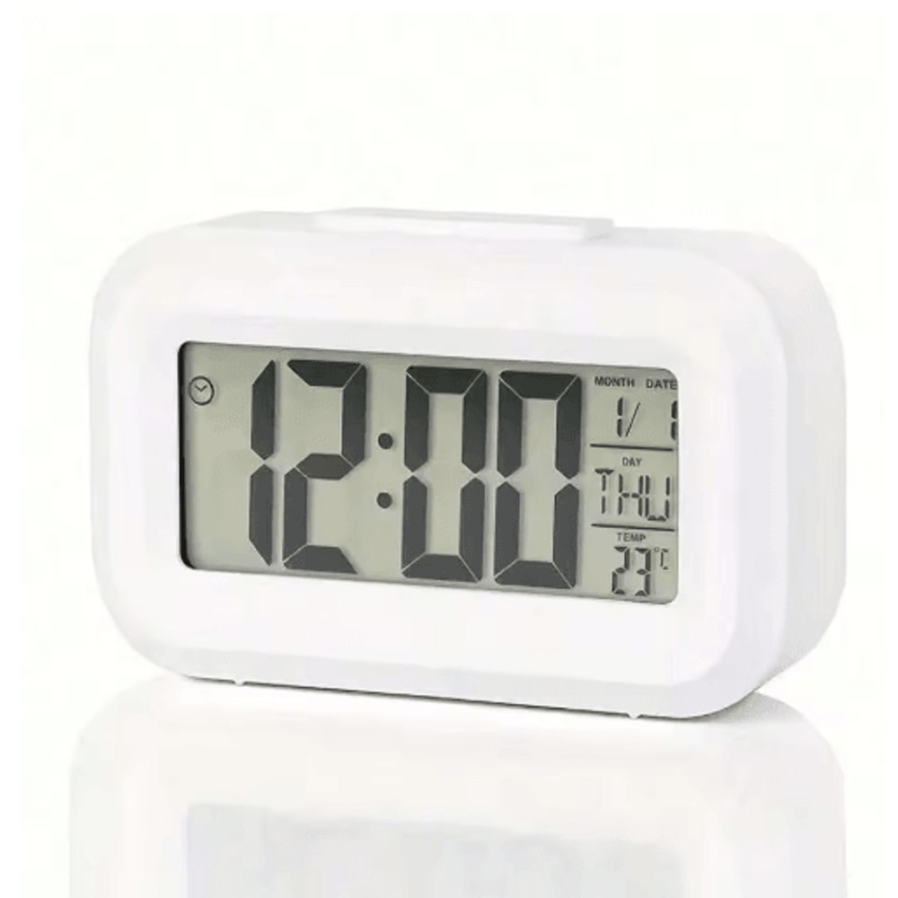 Smart Digital Alarm Clock With LCD Display Temperature Calendar LED Backlight 9