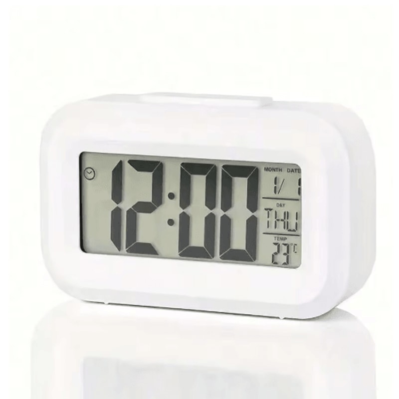 Smart Digital Alarm Clock With LCD Display Temperature Calendar LED Backlight 9