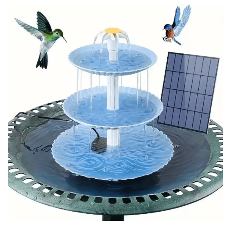 DIY Solar Bird Bath Fountain Detachable Solar Water Fountain Pump For Garden Decor 3