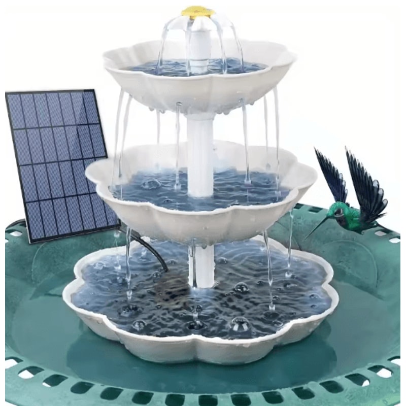 DIY Solar Bird Bath Fountain Detachable Solar Water Fountain Pump For Garden Decor 0