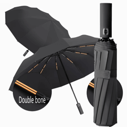 12-bone automatic folding umbrella windproof uv protection compact travel umbrella