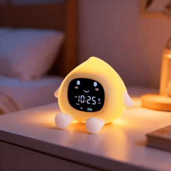 oria kids sleep training clock – rechargeable alarm clock with color night light & child lock