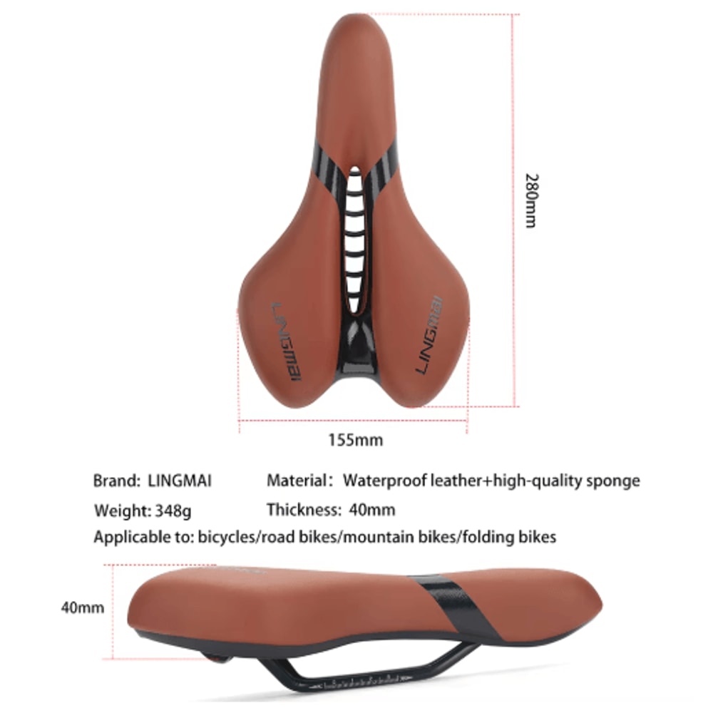 LINGMAI Comfortable Bicycle Seat Shock Absorbing Waterproof Bike Saddle Cushion 5