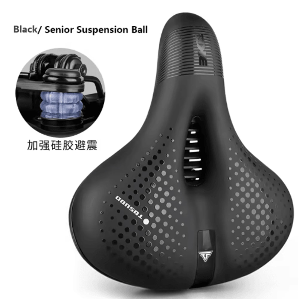 Reflective Wide Bike Saddle Shock Absorbing Breathable Bicycle Seat For Road MTB 3