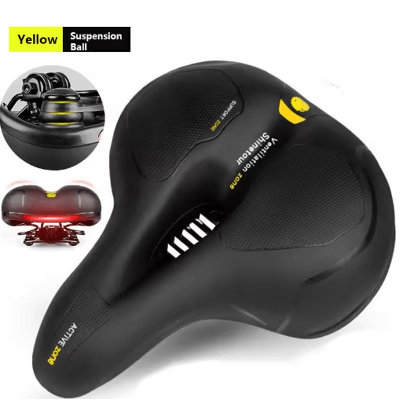 Reflective Wide Bike Saddle Shock Absorbing Breathable Bicycle Seat For Road MTB 4