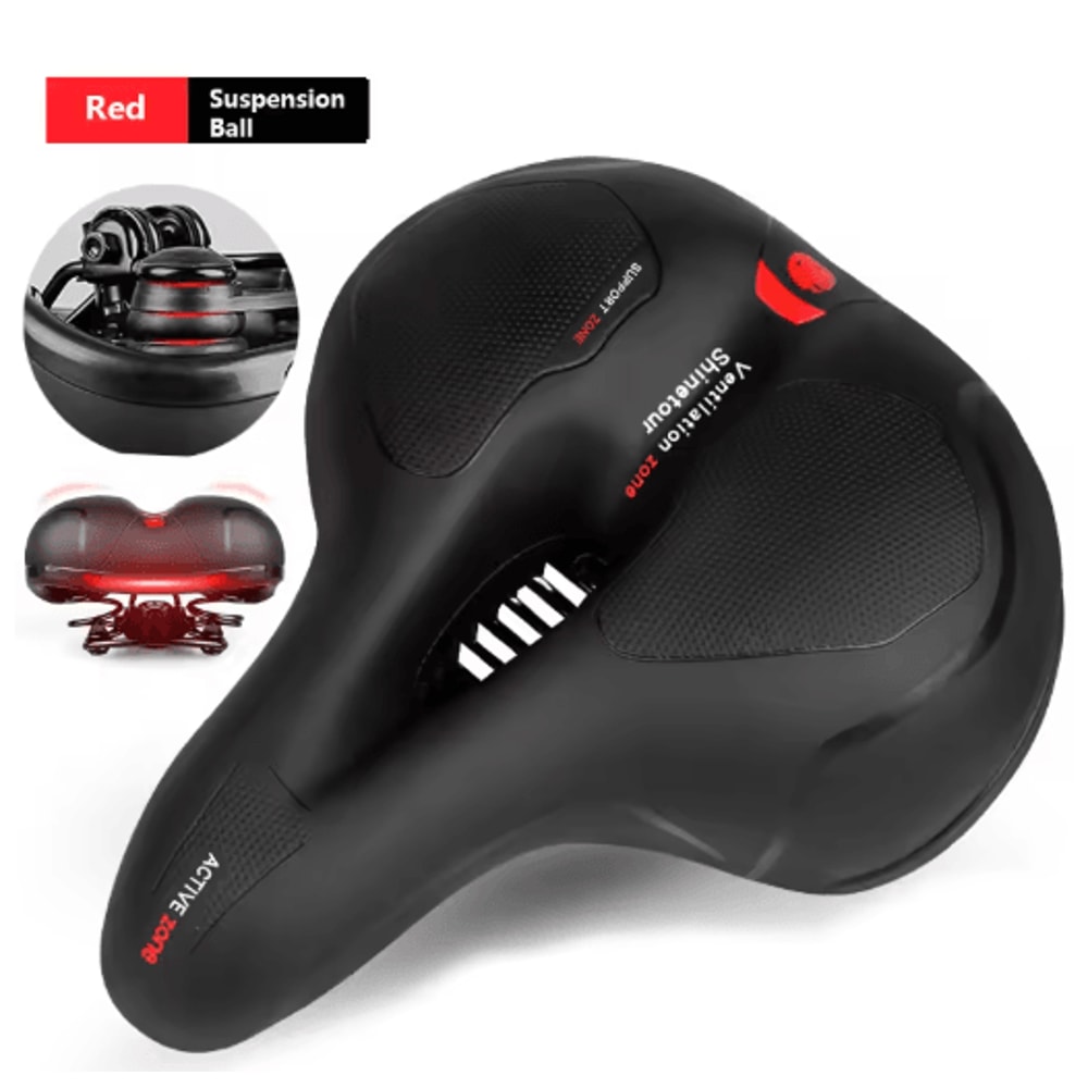 Reflective Wide Bike Saddle Shock Absorbing Breathable Bicycle Seat For Road MTB 5