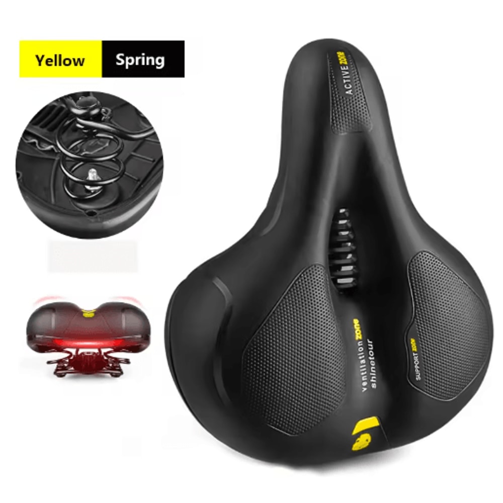 Reflective Wide Bike Saddle Shock Absorbing Breathable Bicycle Seat For Road MTB 7