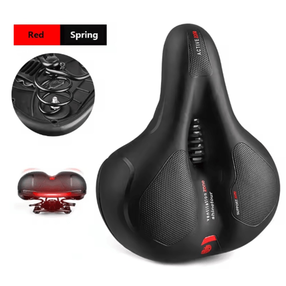 Reflective Wide Bike Saddle Shock Absorbing Breathable Bicycle Seat For Road MTB 8