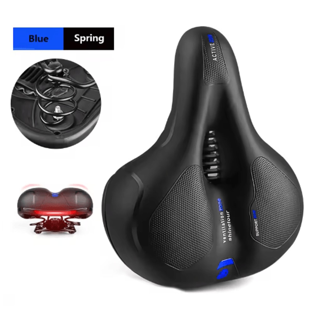 Reflective Wide Bike Saddle Shock Absorbing Breathable Bicycle Seat For Road MTB 9