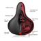 Reflective Wide Bike Saddle Shock Absorbing Breathable Bicycle Seat For Road MTB 11