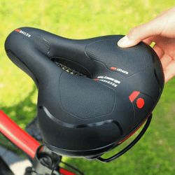 reflective wide bike saddle – shock absorbing breathable bicycle seat for road & mtb