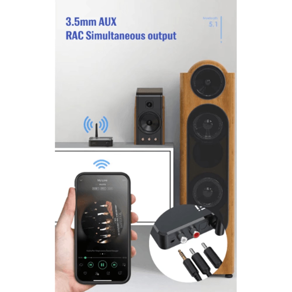 VIKEFON Bluetooth Audio DAC Optical SPDIF To RCA 35mm AUX Converter With Bluetooth 50 2