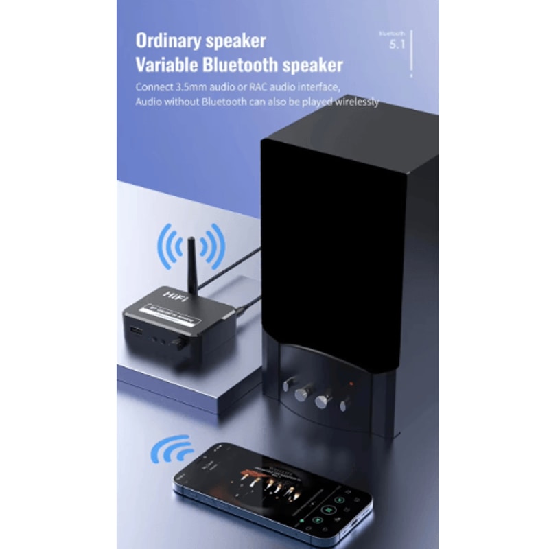 VIKEFON Bluetooth Audio DAC Optical SPDIF To RCA 35mm AUX Converter With Bluetooth 50 3