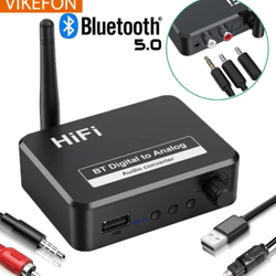 vikefon bluetooth audio dac – optical spdif to rca & 3.5mm aux converter with bluetooth 5.0