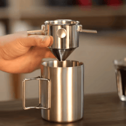 304 stainless steel pour over coffee filter – reusable portable coffee dripper cup