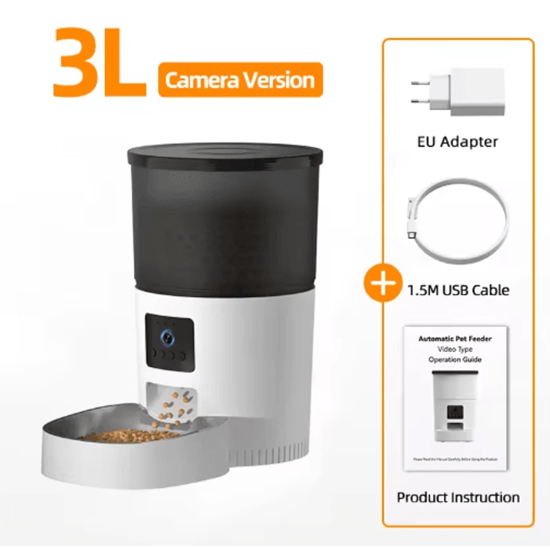 ROJECO Automatic Cat Feeder With Camera Smart WiFi Pet Feeder With Voice Recorder 1