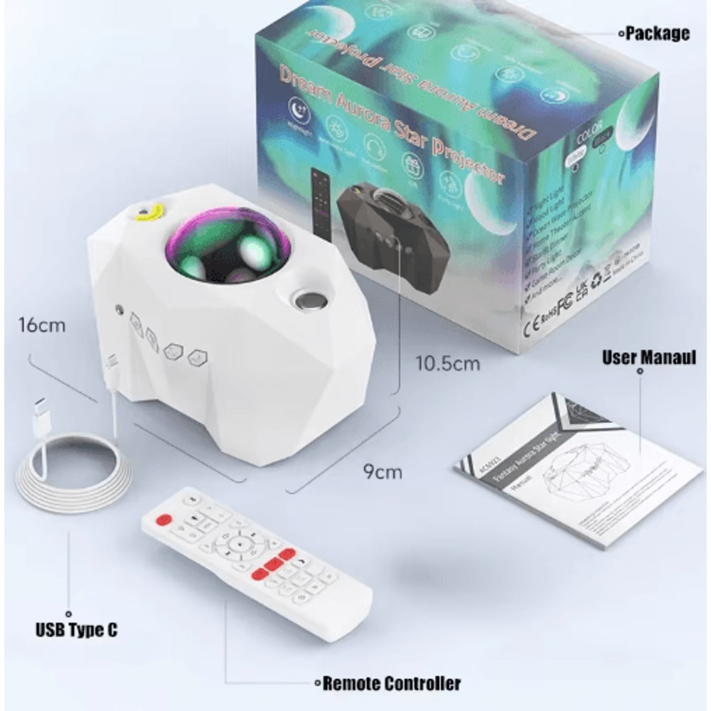 Aurora Galaxy Star Projector Bluetooth Northern Lights Starry Sky Night Lamp 2