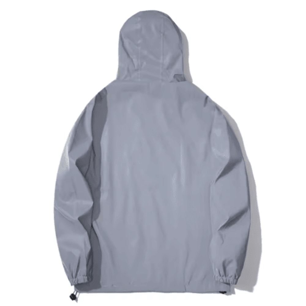 Mens Reflective Jacket Waterproof Hooded Windbreaker Hip Hop Streetwear Coat 3