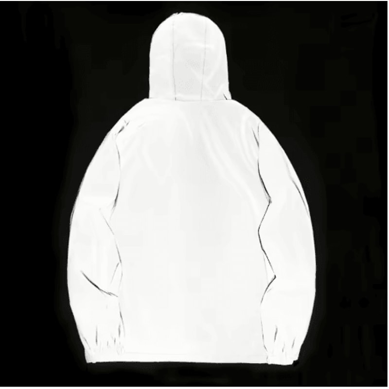 Mens Reflective Jacket Waterproof Hooded Windbreaker Hip Hop Streetwear Coat 5