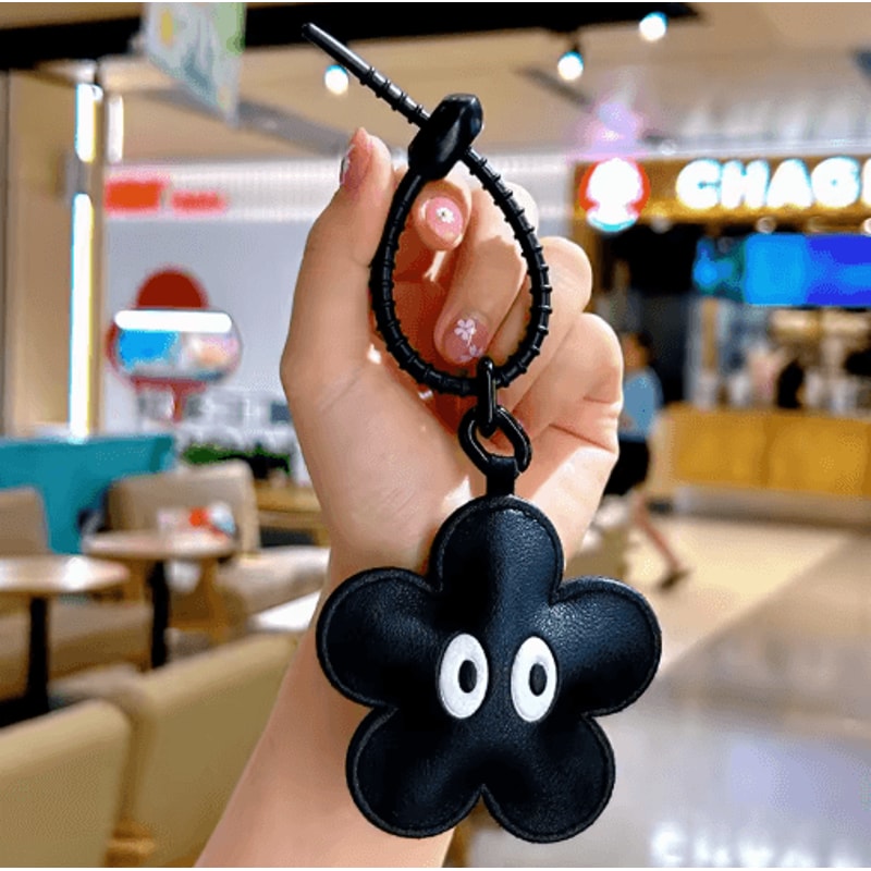 Cute Cartoon Cat Leather Keychain Stylish Bag Charm Gift For Cat Lovers 2