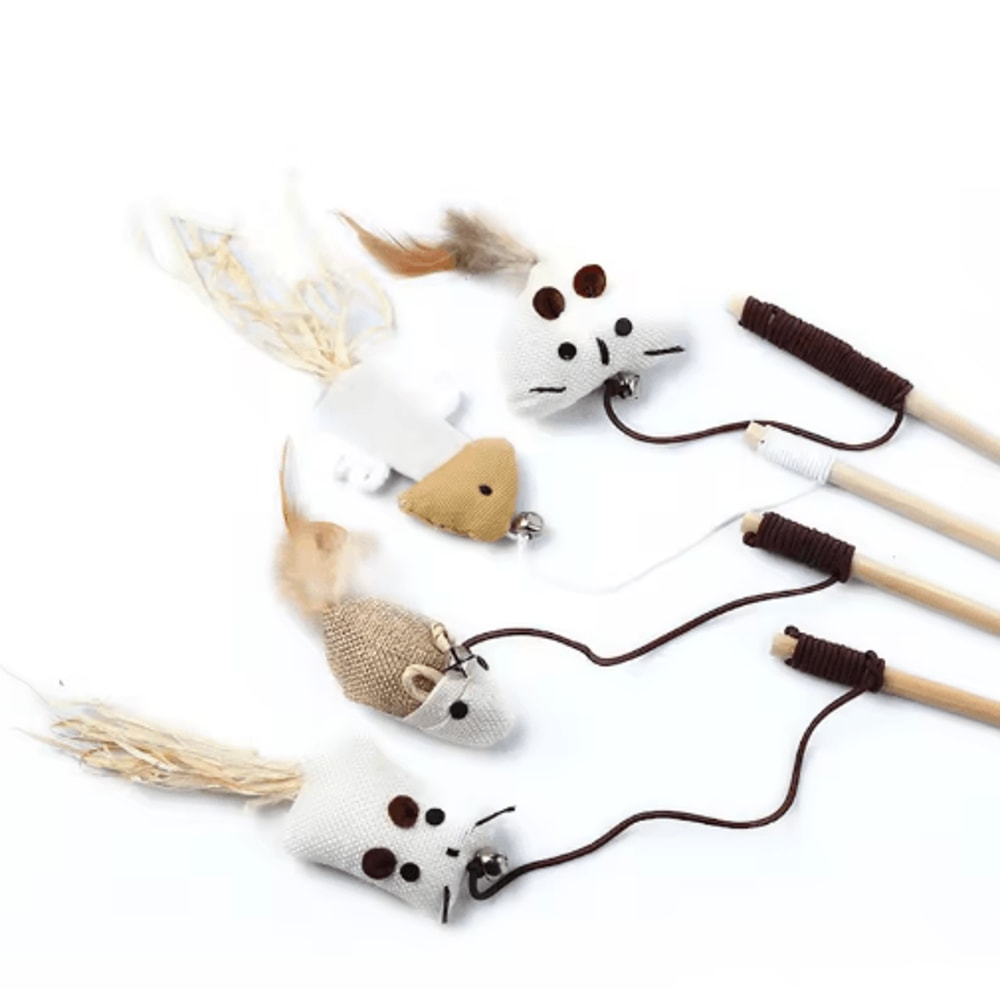 Colorful Feather Cat Teaser Wand Interactive Kitten Play Exercise Toy 10