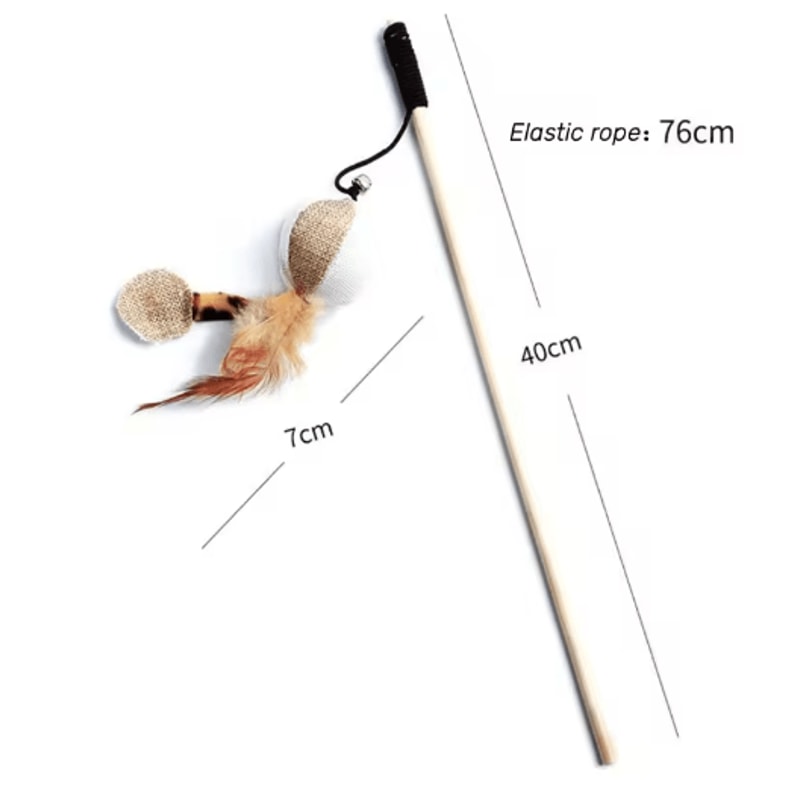 Colorful Feather Cat Teaser Wand Interactive Kitten Play Exercise Toy 9