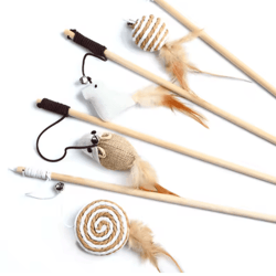 colorful feather cat teaser wand – interactive kitten play & exercise toy