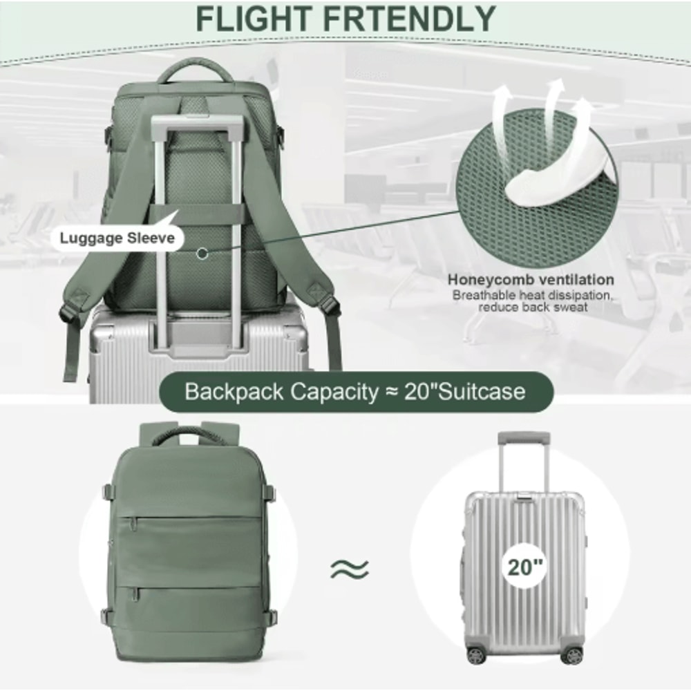 Ryanair Cabin Backpack 40by30by20 Airline Approved CarryOn Laptop Travel Bag 7