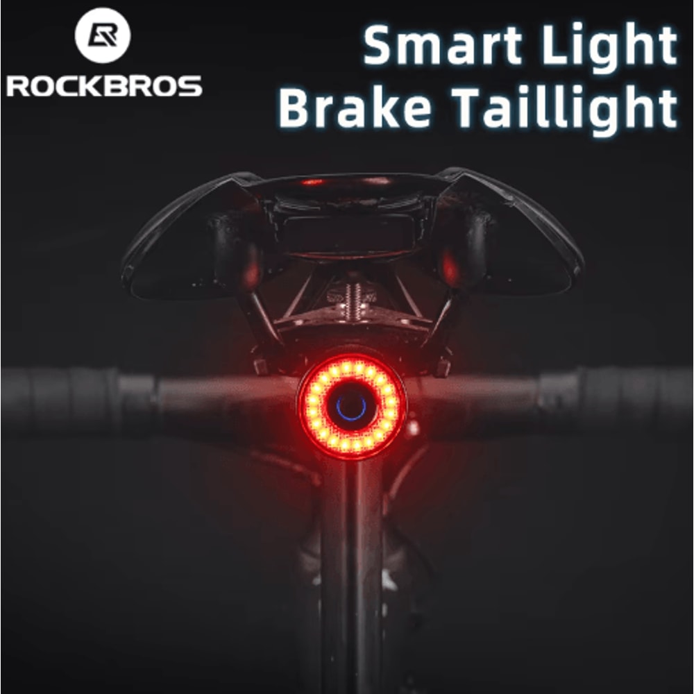 ROCKBROS Smart Brake Bicycle Tail Light USB Rechargeable Waterproof Cycling Safety Light 6