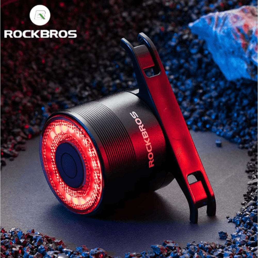 ROCKBROS Smart Brake Bicycle Tail Light USB Rechargeable Waterproof Cycling Safety Light 0