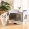 Foldable Enclosed Cat Litter Box Top Entry Odor Control Kitty Toilet With Scoop 5