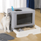 Foldable Enclosed Cat Litter Box Top Entry Odor Control Kitty Toilet With Scoop 0