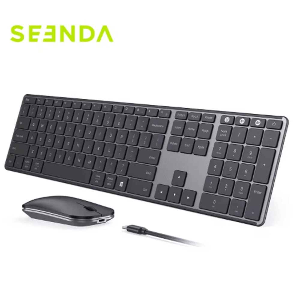 Seenda Bluetooth Keyboard And Mouse Combo MultiDevice Rechargeable Slim Wireless Set 2