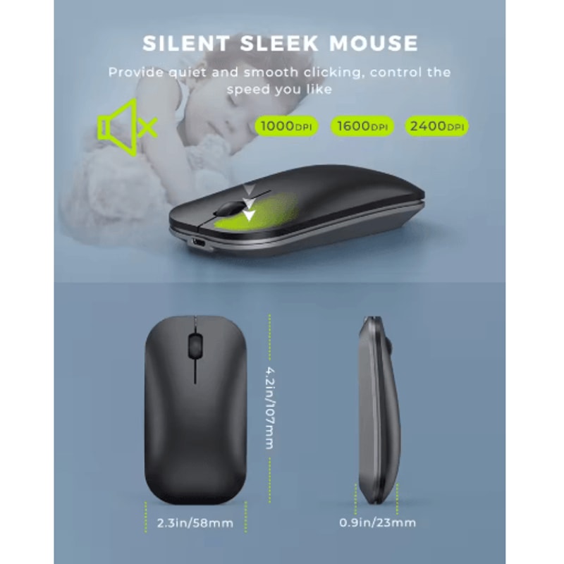 Seenda Bluetooth Keyboard And Mouse Combo MultiDevice Rechargeable Slim Wireless Set 4