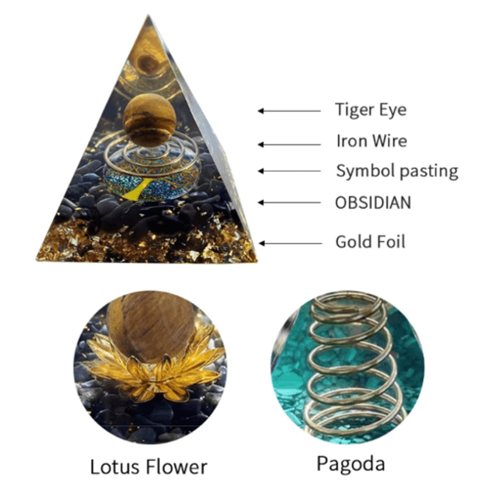 Amethyst Orgonite Energy Pyramid Reiki Chakra Healing Crystal Decor 5