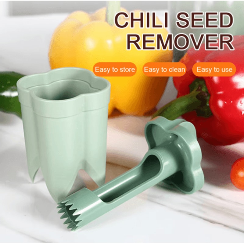 2in1 Fruit Pepper Corer Tool Easy Seed Remover Kitchen Utensil 5